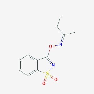 molecular formula C11H12N2O3S B080546 3-[[(1-Methylpropylidene)amino]oxy]-1,2-benzisothiazole 1,1-dioxide CAS No. 13604-36-9