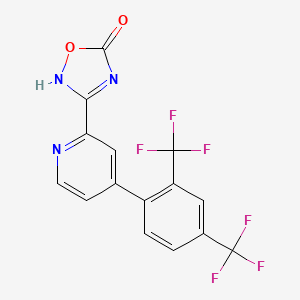 molecular formula C15H7F6N3O2 B8054622 3-[4-[2,4-bis(trifluoromethyl)phenyl]pyridin-2-yl]-2H-1,2,4-oxadiazol-5-one 
