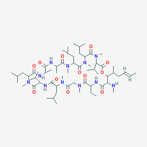 molecular formula C62H111N11O12 B8054896 30-ethyl-34-[(Z)-hex-4-en-2-yl]-4,7,10,12,15,19,25,28-octamethyl-33-me thylamino-6,9,18,24-tetrakis(2-methylpropyl)-3,21-dipropan-2-yl-1-oxa- 4,7,10,13,16,19,22,25,28,31-decazacyclotetratriacontane-2,5,8,11,14,17 ,20,23,26,29,32-undecone 