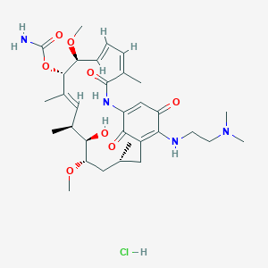 [(4Z,6E,8S,9S,10E,12S,13R,14S,16R)-19-[2-(dimethylamino)ethylamino]-13-hydroxy-8,14-dimethoxy-4,10,12,16-tetramethyl-3,20,22-trioxo-2-azabicyclo[16.3.1]docosa-1(21),4,6,10,18-pentaen-9-yl] carbamate;hydrochloride