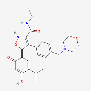 molecular formula C26H31N3O5 B8055261 (5Z)-N-ethyl-5-(4-hydroxy-6-oxo-3-propan-2-ylcyclohexa-2,4-dien-1-ylidene)-4-[4-(morpholin-4-ylmethyl)phenyl]-2H-1,2-oxazole-3-carboxamide 