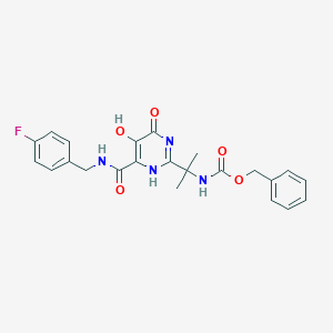 molecular formula C23H23FN4O5 B8055877 benzyl N-[2-[6-[(4-fluorophenyl)methylcarbamoyl]-5-hydroxy-4-oxo-1H-pyrimidin-2-yl]propan-2-yl]carbamate 