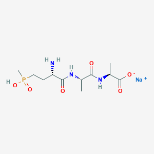 molecular formula C11H21N3NaO6P B8055999 sodium;(2S)-2-[[(2S)-2-[[(2S)-2-amino-4-[hydroxy(methyl)phosphoryl]butanoyl]amino]propanoyl]amino]propanoate 