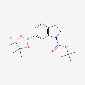 molecular formula C19H28BNO4 B8056233 Tert-butyl 6-(4,4,5,5-tetramethyl-1,3,2-dioxaborolan-2-yl)indoline-1-carboxylate 