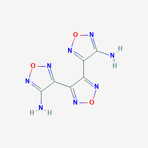 molecular formula C6H4N8O3 B8056277 4-[4-(4-amino-1,2,5-oxadiazol-3-yl)-1,2,5-oxadiazol-3-yl]-1,2,5-oxadiazol-3-amine 