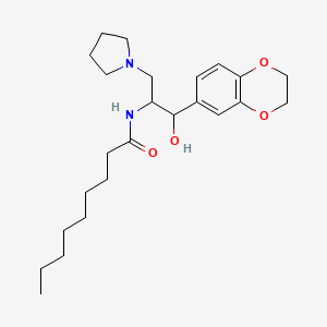 molecular formula C24H38N2O4 B8056996 N-[1-(2,3-dihydro-1,4-benzodioxin-6-yl)-1-hydroxy-3-(pyrrolidin-1-yl)propan-2-yl]nonanamide 