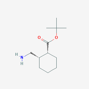 molecular formula C12H23NO2 B8057069 cis-2-Aminomethyl-cyclohexanecarboxylic acid tert-butyl ester 