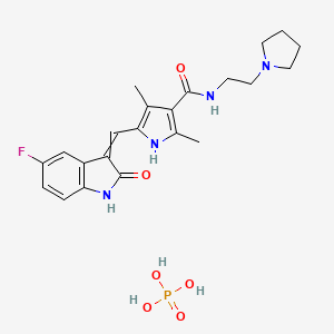 5-[(5-fluoro-2-oxo-1H-indol-3-ylidene)methyl]-2,4-dimethyl-N-(2-pyrrolidin-1-ylethyl)-1H-pyrrole-3-carboxamide;phosphoric acid