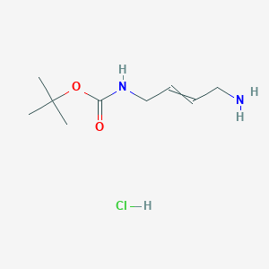 molecular formula C9H19ClN2O2 B8057474 tert-butyl N-(4-aminobut-2-enyl)carbamate;hydrochloride 