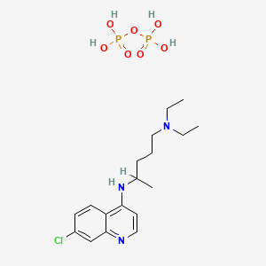molecular formula C18H30ClN3O7P2 B8057483 Quinoline, 7-chloro-4-((4-(diethylamino)-1-methylbutyl)amino)-, diphosphate, (-)- CAS No. 67459-54-5