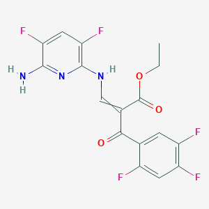 molecular formula C17H12F5N3O3 B8057560 ethyl 3-[(6-amino-3,5-difluoropyridin-2-yl)amino]-2-(2,4,5-trifluorobenzoyl)prop-2-enoate 