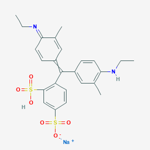 Sodium;4-[[4-(ethylamino)-3-methylphenyl]-(4-ethylimino-3-methylcyclohexa-2,5-dien-1-ylidene)methyl]-3-sulfobenzenesulfonate