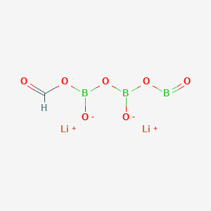 molecular formula CHB3Li2O7 B8058139 dilithium(1+) formyloxy({oxido[(oxoboranyl)oxy]boranyl}oxy)borinate 