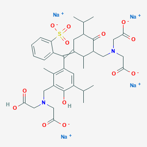 molecular formula C37H44N2Na4O13S B8058178 tetrasodium 2-[(carboxylatomethyl)({3-[(3-{[(carboxylatomethyl)(carboxymethyl)amino]methyl}-4-hydroxy-5-isopropyl-2-methylphenyl)(2-sulfonatophenyl)methylidene]-5-isopropyl-2-methyl-6-oxocyclohexyl}methyl)amino]acetate 