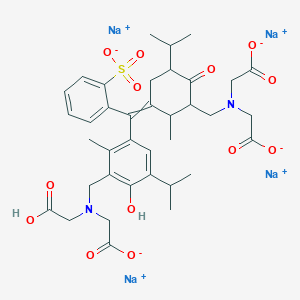 Tetrasodium;2-[carboxylatomethyl-[[3-[[3-[[carboxylatomethyl(carboxymethyl)amino]methyl]-4-hydroxy-2-methyl-5-propan-2-ylphenyl]-(2-sulfonatophenyl)methylidene]-2-methyl-6-oxo-5-propan-2-ylcyclohexyl]methyl]amino]acetate