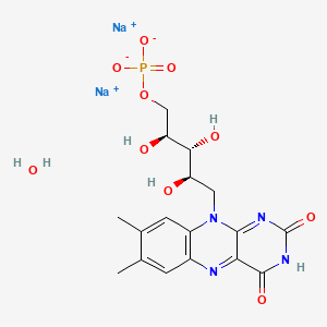 molecular formula C17H21N4Na2O10P B8058214 disodium;[(2S,3R,4R)-5-(7,8-dimethyl-2,4-dioxobenzo[g]pteridin-10-yl)-2,3,4-trihydroxypentyl] phosphate;hydrate 