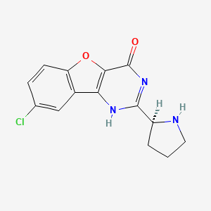 molecular formula C14H12ClN3O2 B8058657 8-chloro-2-[(2S)-pyrrolidin-2-yl]-1H-[1]benzofuro[3,2-d]pyrimidin-4-one 