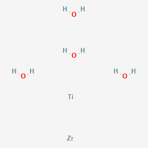 molecular formula H8O4TiZ B080587 Titanium;zirconium;tetrahydrate CAS No. 12036-70-3
