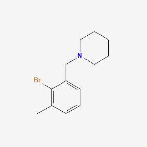 molecular formula C13H18BrN B8058764 1-(2-Bromo-3-methylbenzyl)piperidine 
