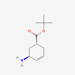 molecular formula C11H19NO2 B8058785 tert-butyl (1R,5S)-5-aminocyclohex-3-ene-1-carboxylate 