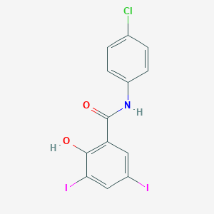 Benzamide, N-(4-chlorophenyl)-2-hydroxy-3,5-diiodo-