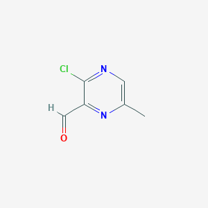 molecular formula C6H5ClN2O B8058960 3-Chloro-6-methylpyrazine-2-carbaldehyde 