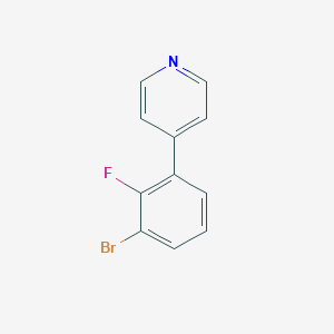 molecular formula C11H7BrFN B8059386 4-(3-Bromo-2-fluorophenyl)pyridine 
