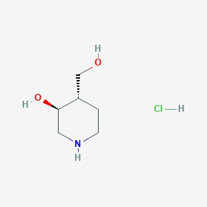 molecular formula C6H14ClNO2 B8059609 (3R,4R)-rel-3-Hydroxy-4-piperidinemethanol hydrochloride 