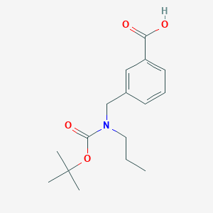 molecular formula C16H23NO4 B8059738 3-[(tert-Butoxycarbonylpropylamino)-methyl]-benzoic acid 