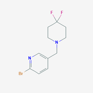molecular formula C11H13BrF2N2 B8059882 2-Bromo-5-(4,4-difluoro-piperidin-1-ylmethyl)-pyridine 