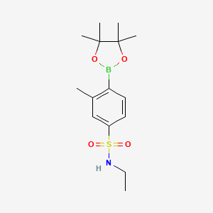 molecular formula C15H24BNO4S B8060071 N-Ethyl-3-methyl-4-(4,4,5,5-tetramethyl-1,3,2-dioxaborolan-2-yl)benzenesulfonamide 