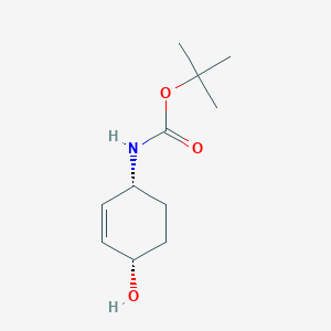 molecular formula C11H19NO3 B8060078 tert-Butyl((1R,4S)-4-hydroxycyclohex-2-en-1-yl)carbamic acid 