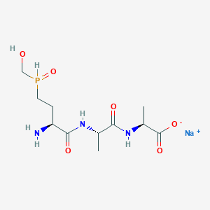 molecular formula C11H21N3NaO6P B8060442 sodium;(2S)-2-[[(2S)-2-[[(2S)-2-amino-4-(hydroxymethylphosphonoyl)butanoyl]amino]propanoyl]amino]propanoate 