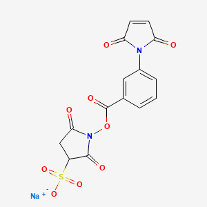 molecular formula C15H9N2NaO9S B8060445 sodium;1-[3-(2,5-dioxopyrrol-1-yl)benzoyl]oxy-2,5-dioxopyrrolidine-3-sulfonate 