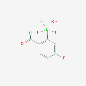 molecular formula C7H4BF4KO B8060555 Potassium (5-fluoro-2-formylphenyl)trifluoroborate 