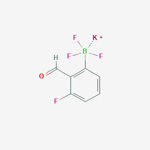 molecular formula C7H4BF4KO B8060566 Potassium (3-fluoro-2-formylphenyl)trifluoroborate 