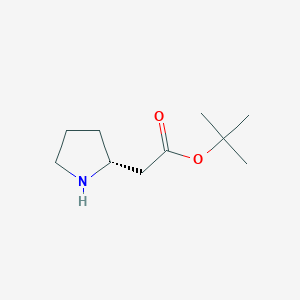 molecular formula C10H19NO2 B8061618 tert-butyl 2-[(2R)-pyrrolidin-2-yl]acetate 