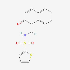 molecular formula C15H11NO3S2 B8061740 N-[(Z)-(2-oxonaphthalen-1-ylidene)methyl]thiophene-2-sulfonamide 