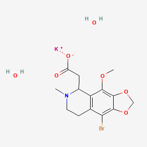 molecular formula C14H19BrKNO7 B8061963 potassium;2-(9-bromo-4-methoxy-6-methyl-7,8-dihydro-5H-[1,3]dioxolo[4,5-g]isoquinolin-5-yl)acetate;dihydrate 