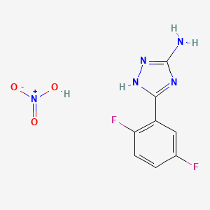 molecular formula C8H7F2N5O3 B8061995 5-(2,5-Difluorophenyl)-1h-1,2,4-triazol-3-amine nitrate 