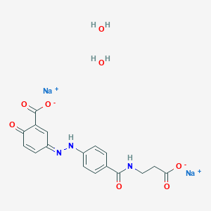 molecular formula C17H17N3Na2O8 B8062025 disodium;(3Z)-3-[[4-(2-carboxylatoethylcarbamoyl)phenyl]hydrazinylidene]-6-oxocyclohexa-1,4-diene-1-carboxylate;dihydrate 