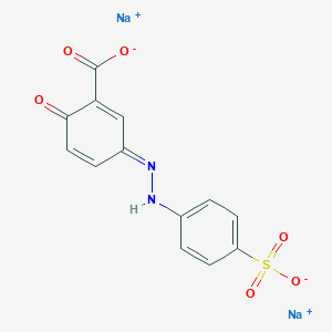 molecular formula C13H8N2Na2O6S B8062028 disodium;(3E)-6-oxo-3-[(4-sulfonatophenyl)hydrazinylidene]cyclohexa-1,4-diene-1-carboxylate 