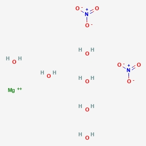 molecular formula Mg(NO3)2·6H2O<br>H12MgN2O12 B080624 Magnesium nitrate hexahydrate CAS No. 13446-18-9