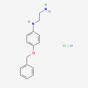 molecular formula C15H19ClN2O B8062872 N'-(4-phenylmethoxyphenyl)ethane-1,2-diamine;hydrochloride 