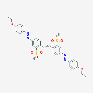 molecular formula C30H28N4O8S2 B080630 5-[(4-Ethoxyphenyl)diazenyl]-2-[2-[4-[(4-ethoxyphenyl)diazenyl]-2-sulfophenyl]ethenyl]benzenesulfonic acid CAS No. 10359-84-9