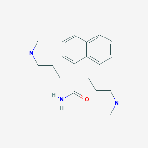 molecular formula C22H33N3O B080632 1-Naphthaleneacetamide, alpha,alpha-bis(3-(dimethylamino)propyl)- CAS No. 13326-41-5