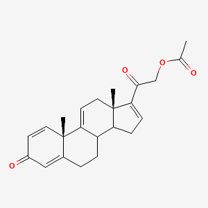 molecular formula C23H26O4 B8063631 21-Acetoxypregna-1,4,9(11),16-tetraene-3,20-dione 