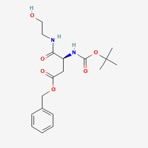 molecular formula C18H26N2O6 B8063771 benzyl (3S)-4-(2-hydroxyethylamino)-3-[(2-methylpropan-2-yl)oxycarbonylamino]-4-oxobutanoate 