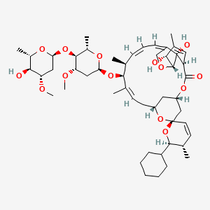 (1'R,2R,3S,4'S,6S,8'R,10'Z,12'S,13'S,14'Z,16'Z,20'R,21'R,24'S)-2-cyclohexyl-21',24'-dihydroxy-12'-[(2R,4S,5S,6S)-5-[(2S,4S,5S,6S)-5-hydroxy-4-methoxy-6-methyloxan-2-yl]oxy-4-methoxy-6-methyloxan-2-yl]oxy-3,11',13',22'-tetramethylspiro[2,3-dihydropyran-6,6'-3,7,19-trioxatetracyclo[15.6.1.14,8.020,24]pentacosa-10,14,16,22-tetraene]-2'-one