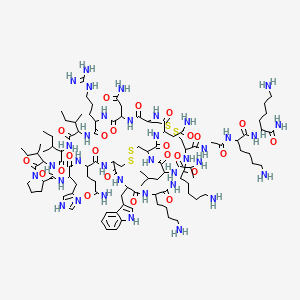 (1R,4S,7S,10S,16S,19S,22S,25S,28S,31R,36R,39S,42S,45S,52R,55S)-39,42-bis(4-aminobutyl)-N-[2-[[(2S)-6-amino-1-[[(2S)-1,6-diamino-1-oxohexan-2-yl]amino]-1-oxohexan-2-yl]amino]-2-oxoethyl]-28,55-bis(2-amino-2-oxoethyl)-4-(3-amino-3-oxopropyl)-52-[[(2S)-2-[[(